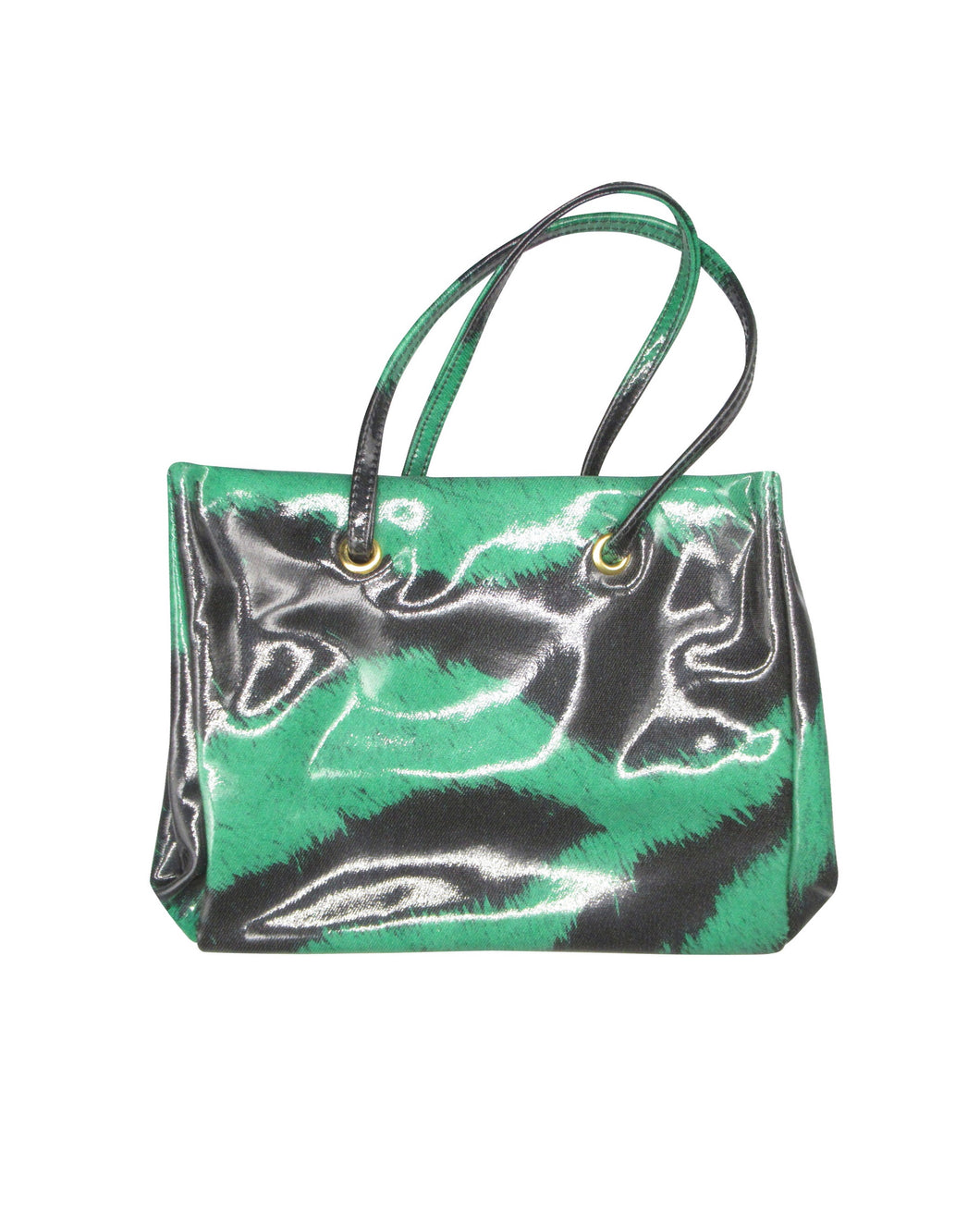 Borsa in pvc verde/nera ROBERTO CAVALLI