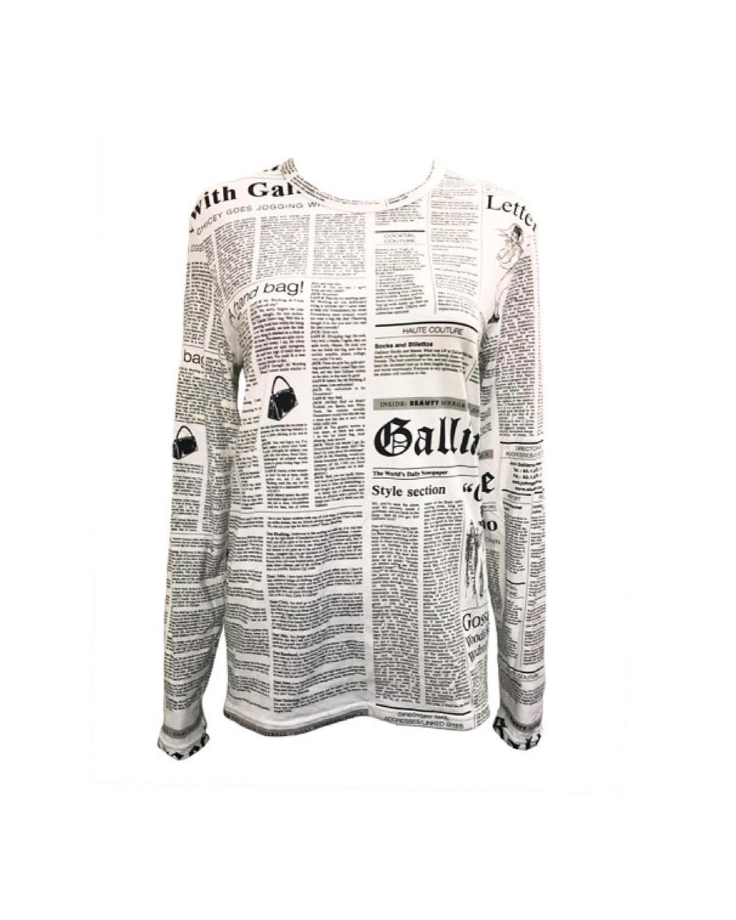 Maglia newspaper gazette print JOHN GALLIANO