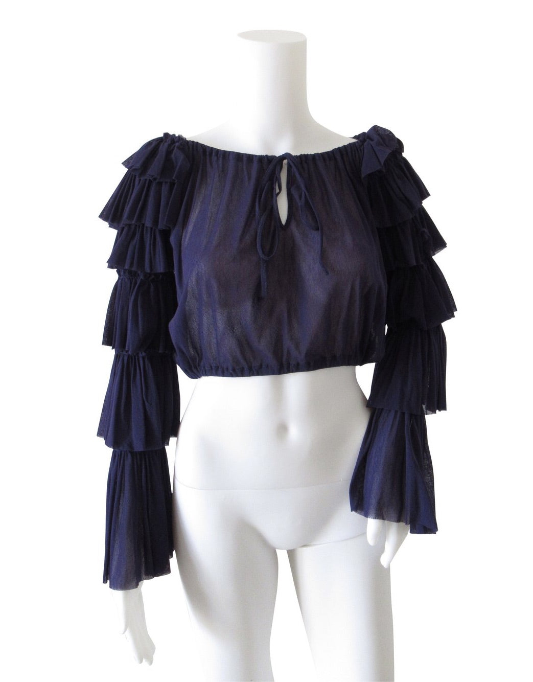 Maglia viola maniche voilant JEAN PAUL GAULTIER