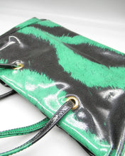 Load image into Gallery viewer, Borsa in pvc verde/nera ROBERTO CAVALLI
